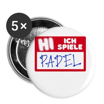 Rückschlag Statement Spieler Padel Padelspiel - Buttons groß 56 mm (5er Pack) - Weiß - Vorne