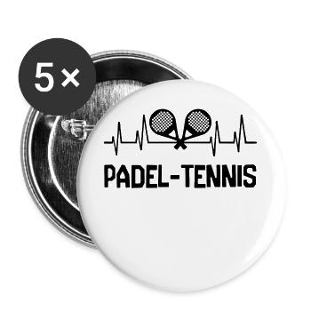 Padelspiel Padel-Tennis Spruch Schläger Spieler - Buttons groß 56 mm (5er Pack) - Weiß - Vorne