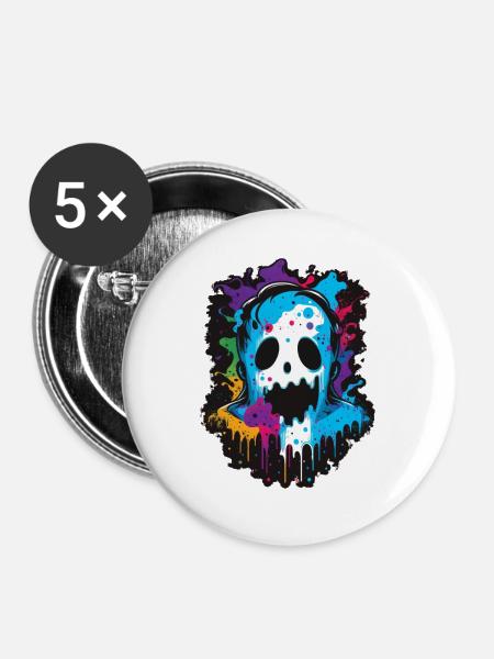 Geist - Buttons groß 56 mm (5er Pack) - Weiß