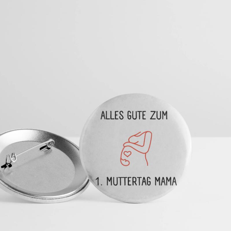 1. Muttertag - Muttertagsgeschenk Buttons groß 56 mm (5er Pack)