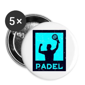 Tennis Padel Player Padel Coach Racket - Buttons large 2.2''/56 mm (5-pack) - white - Front