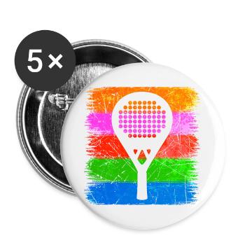 Schläger Sportart Padelspiel Tennis Aufschlag - Buttons groß 56 mm (5er Pack) - Weiß - Vorne