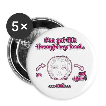 funny non-thinking design / funny sayings - Buttons large 2.2''/56 mm (5-pack) - white - Front