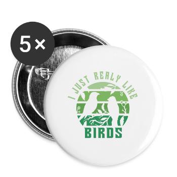 Vogel Design - Lot de 5 grands badges (56 mm) - blanc - Devant