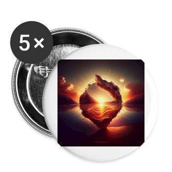 Mystischer Sonnenaufgang - Buttons groß 56 mm (5er Pack) - Weiß - Vorne