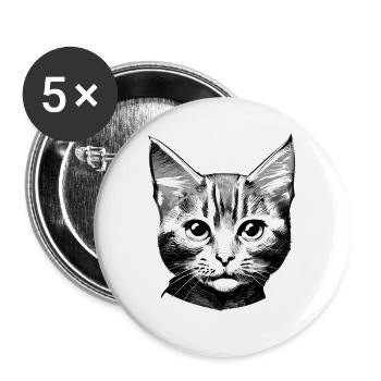 Cat Domestic Cat Pet Cat Cat Hair Kitten - Buttons large 2.2''/56 mm (5-pack) - white - Front