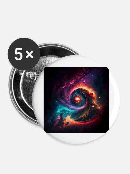 Kosmisches Universum n°3 - Buttons groß 56 mm (5er Pack) - Weiß