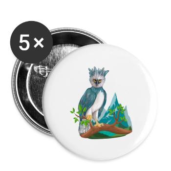 Harpy bird on branch - Buttons large 2.2''/56 mm (5-pack) - white - Front