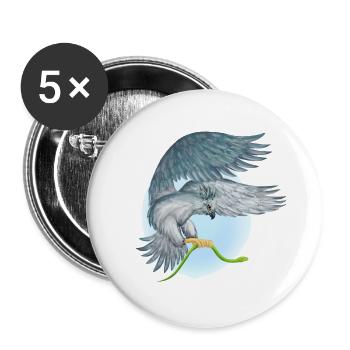 Harpyie Vogel trägt die Schlange - Buttons groß 56 mm (5er Pack) - Weiß - Vorne