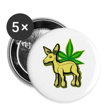 Biche Cannabis-Cartoon Cannabiche 05 ohne Tippfehler - Buttons groß 56 mm (5er Pack) - Weiß - Vorne