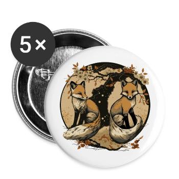 FOX 4 - Buttons groß 56 mm (5er Pack) - Weiß - Vorne