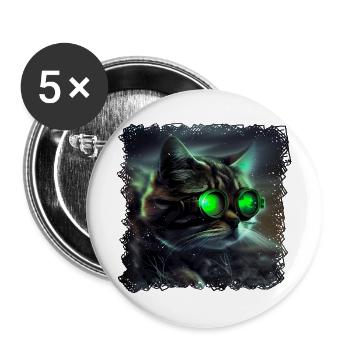 Cats have natural night vision - Buttons large 2.2''/56 mm (5-pack) - white - Front