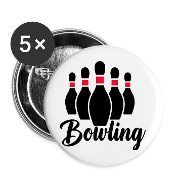 bowling - Buttons large 2.2''/56 mm (5-pack) - white - Front