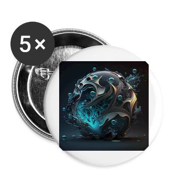 Abstract Skull n°7 - Buttons large 2.2''/56 mm (5-pack) - white - Front