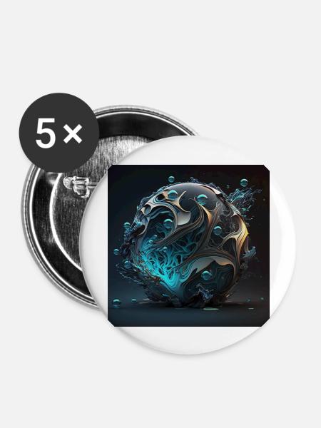 Abstrakter Schädel n°7 - Buttons groß 56 mm (5er Pack) - Weiß