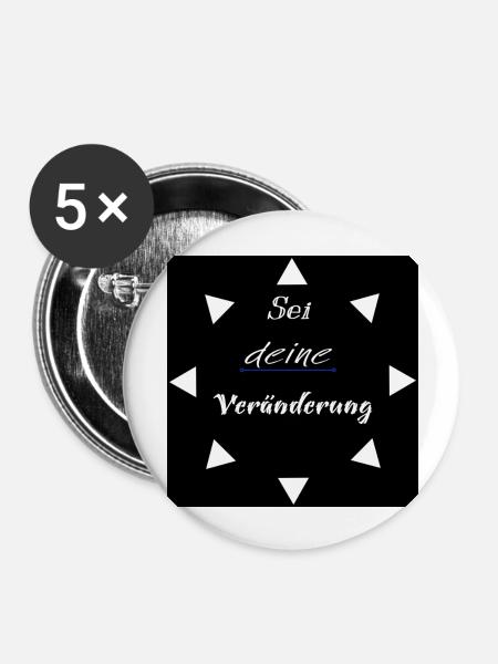 Veränderung - Buttons groß 56 mm (5er Pack) - Weiß