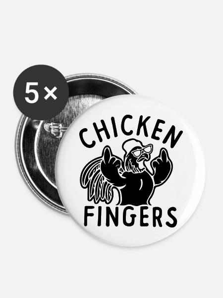 Chicken Fingers - Buttons groß 56 mm (5er Pack) - Weiß