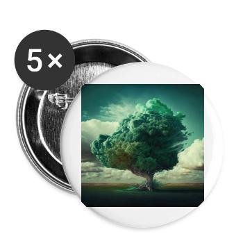 Zen-Baum Nr. 1 - Buttons groß 56 mm (5er Pack) - Weiß - Vorne