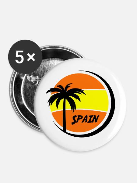 spain - Buttons groß 56 mm (5er Pack) - Weiß