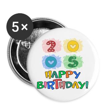 Geburtstag 2005 - Buttons groß 56 mm (5er Pack) - Weiß - Vorne