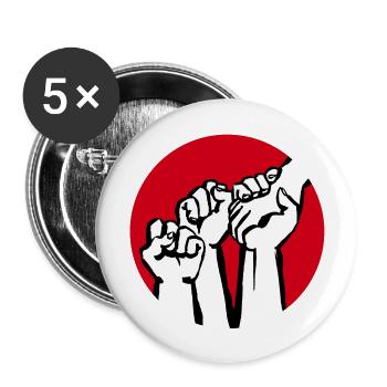 fists1a - Buttons large 2.2''/56 mm (5-pack) - white - Front