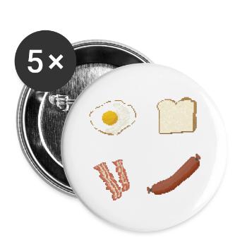 Breakfast - Buttons groß 56 mm (5er Pack) - Weiß - Vorne