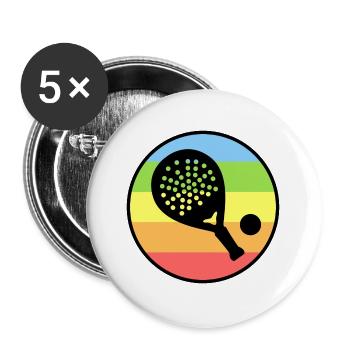 Schläger Padel Turnier Bälle Padelspiel Tennis - Buttons groß 56 mm (5er Pack) - Weiß - Vorne