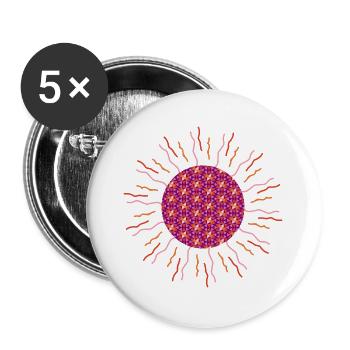 Sun mandala pink - Buttons large 2.2''/56 mm (5-pack) - white - Front