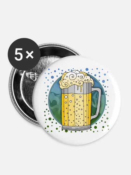 Becher - Buttons groß 56 mm (5er Pack) - Weiß