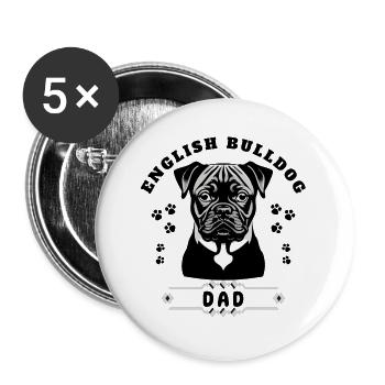 Deutsch Bulldog DAD - Lot de 5 grands badges (56 mm) - blanc - Devant