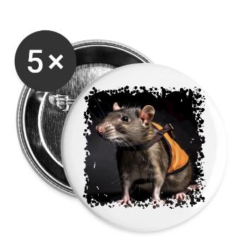Si vous avez des rats, vous n’avez pas de souris ! - Lot de 5 grands badges (56 mm) - blanc - Devant