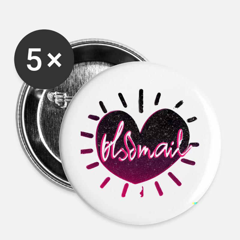 Heart - Buttons large 2.2''/56 mm (5-pack) - white