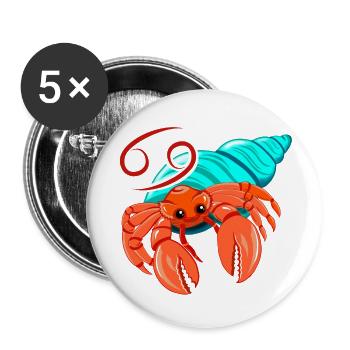 Sternzeichen Krebs - Buttons groß 56 mm (5er Pack) - Weiß - Vorne