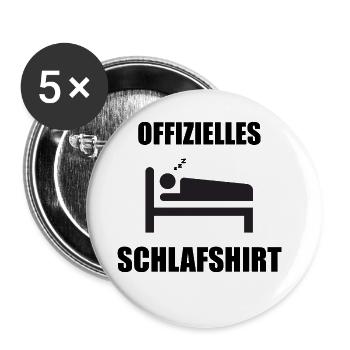 Offizielles Schlafshirt - Buttons groß 56 mm (5er Pack) - Weiß - Vorne