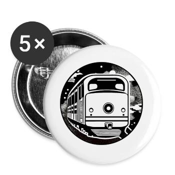 Locomotive, train, railway - Buttons large 2.2''/56 mm (5-pack) - white - Front