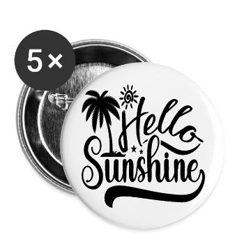 Hello Sunshine - Buttons large 2.2''/56 mm (5-pack) - white - Front