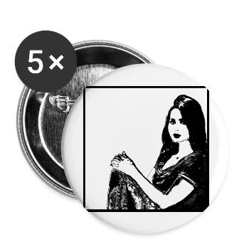 Portrait de femme 54 Mathilde de Flandre - Lot de 5 grands badges (56 mm) - blanc - Devant