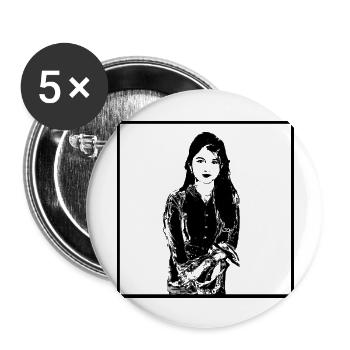Woman Portrait 51 Edith the Fair - Buttons large 2.2''/56 mm (5-pack) - white - Front