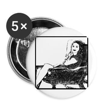 Portrait de femme 56 Reine Guenièvre - Lot de 5 grands badges (56 mm) - blanc - Devant