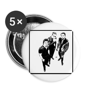 Trio Portrait Athos Porthos et Aramis - Lot de 5 grands badges (56 mm) - blanc - Devant