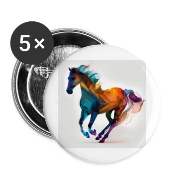 Fiery horse n°13 - Buttons large 2.2''/56 mm (5-pack) - white - Front