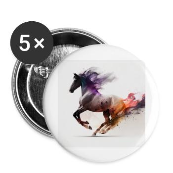 Fiery horse n°11 - Buttons large 2.2''/56 mm (5-pack) - white - Front