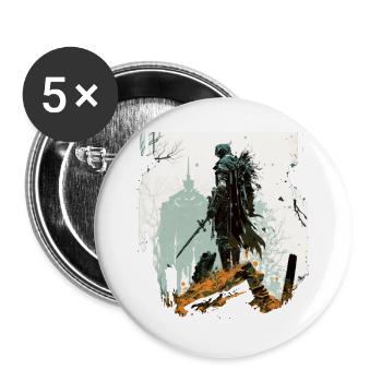 to Shining Paladin - Buttons large 2.2''/56 mm (5-pack) - white - Front