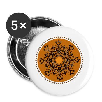 Mandala Art tribal - Buttons groß 56 mm (5er Pack) - Weiß - Vorne