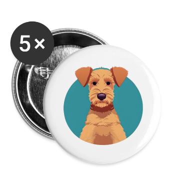 Chien Propriétaire Chiens Terrier Chien Chien Propriétaire de chien - Lot de 5 grands badges (56 mm) - blanc - Devant