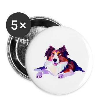 German Shepherd Dog Love Dogs Dog Owner Dog - Buttons large 2.2''/56 mm (5-pack) - white - Front