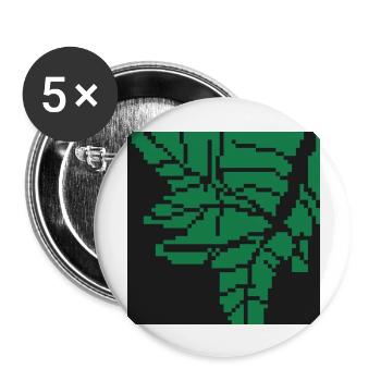 Feuille pixel art - Lot de 5 grands badges (56 mm) - blanc - Devant