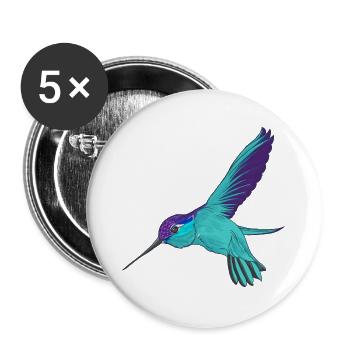 Colibri - Lot de 5 grands badges (56 mm) - blanc - Devant