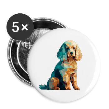 POODLE - Buttons large 2.2''/56 mm (5-pack) - white - Front