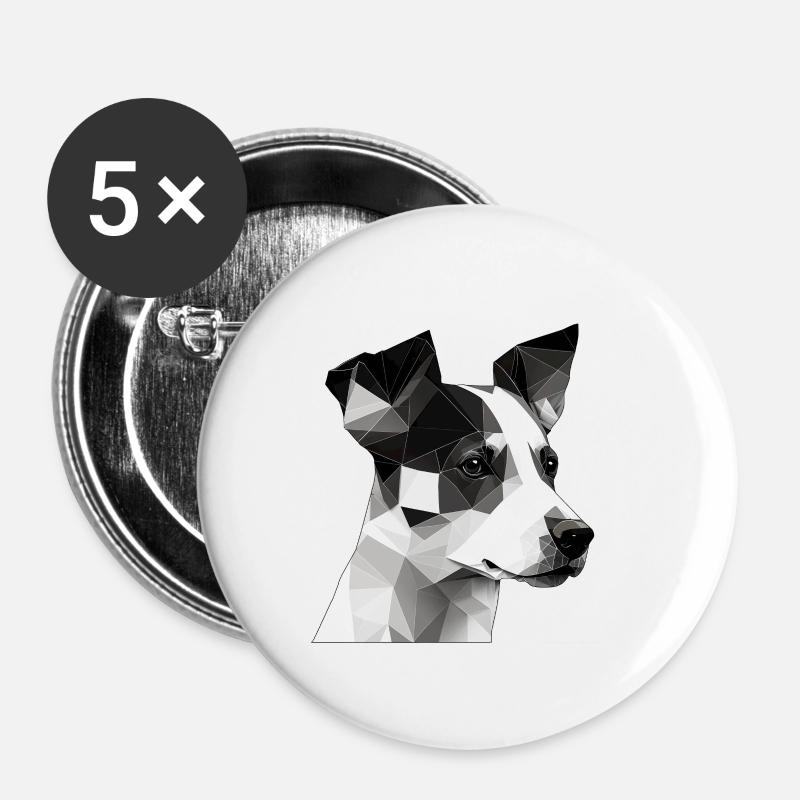 JACK RUSSELL - Buttons large 2.2''/56 mm (5-pack) - white